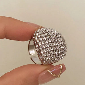 Chunky Rhinestone Adjustable Ring1
