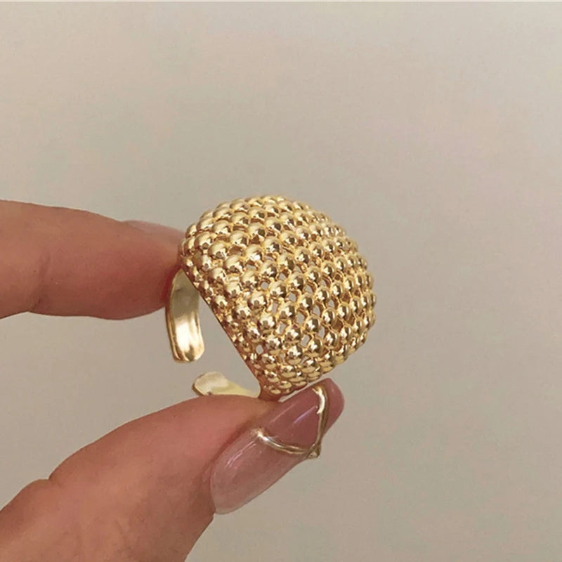 Chunky Rhinestone Adjustable Ring