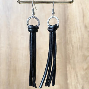 Leather Tassel Earrings