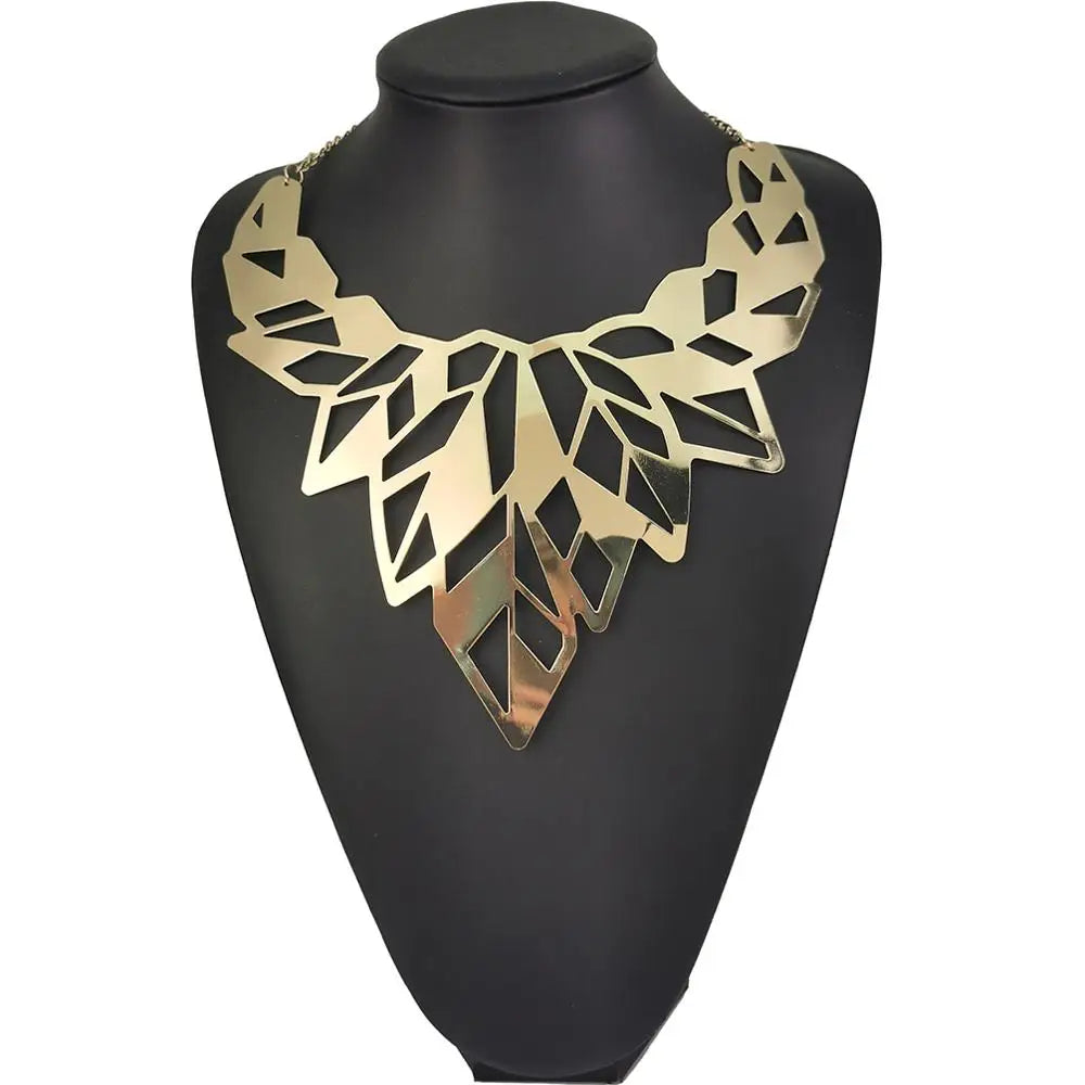 Hollow Leaf Metal Choker