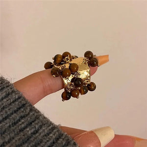 Natural Stone Open Ring brown