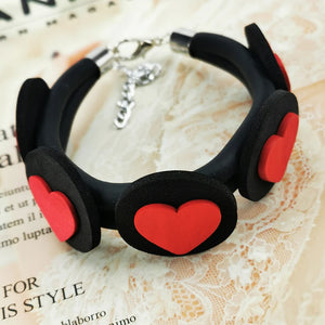 Rubber Bracelet With Hearts