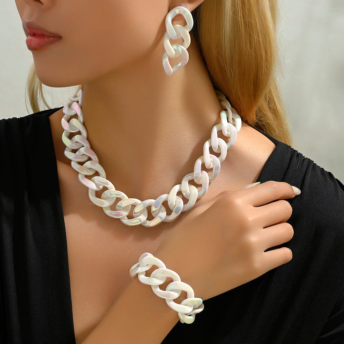 Exaggerated Fashion Chain Jewellery Set