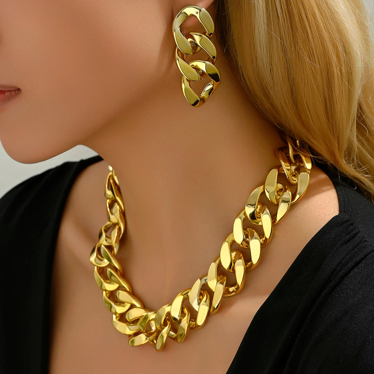 Exaggerated Fashion Chain Jewellery Set