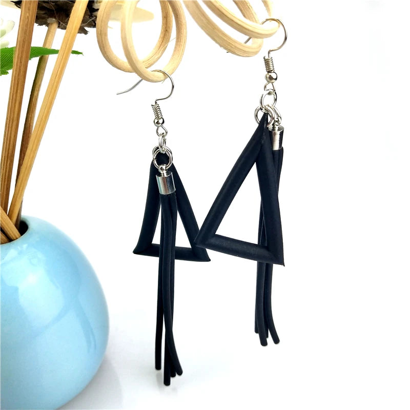 Triangle Pendant Earrings1