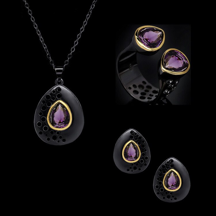 Purple Zircon Jewellery Set