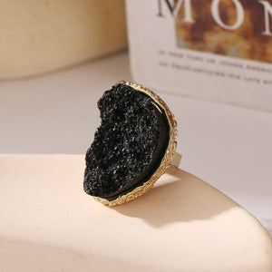 Black Crystalized Ring