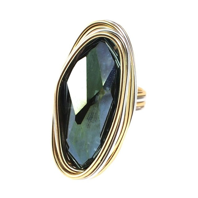 Metal Wire Oval Ring