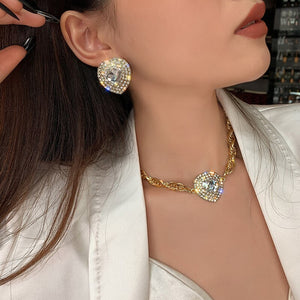 Sparkling Heart Necklace/Earrings