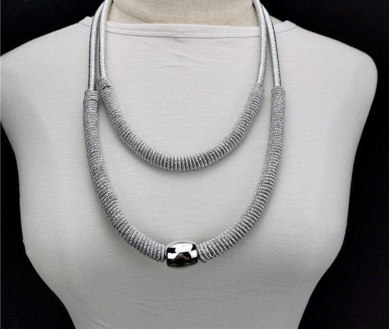 Double Alloy Necklace