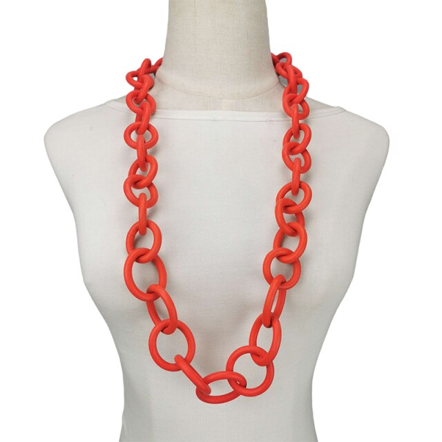 Rubber Style Bold Link Necklace